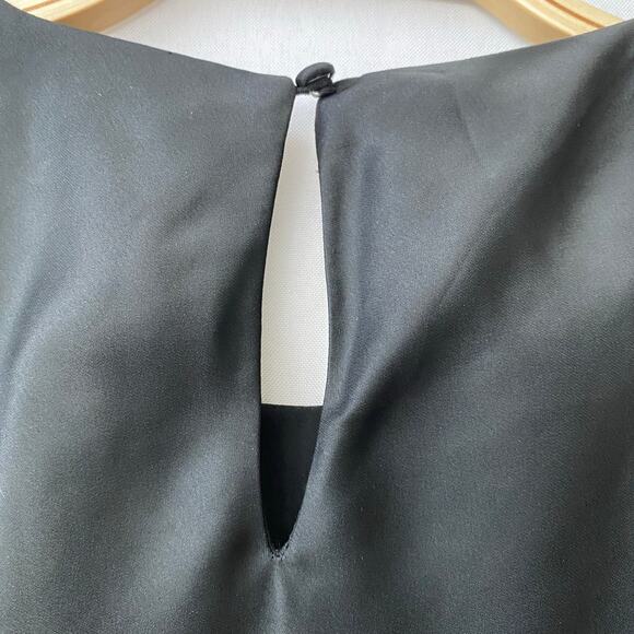 Ecru Y2K 90s Asymmetrical Ruched Top Women Size M Black Sleeveless Quiet Luxury - Picture 4 of 9